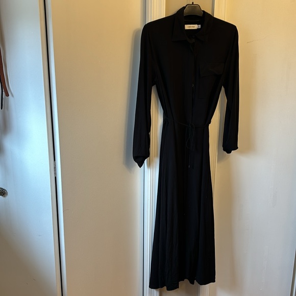 Calvin Klein Shirt Dress, Black sz 38 - Picture 2 of 7